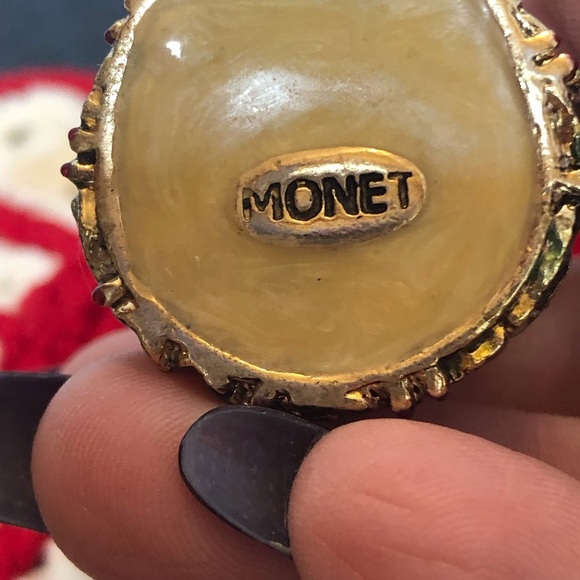 VTG Monet Enameled Hinged Snowman Trinket Box with Rhinestones Hanging Heart - Picture 7 of 11